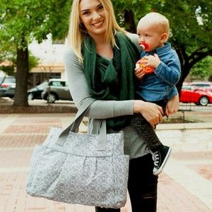 Waterproof Black Coated Canvas Diaper Bag